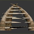 Primitive Decorative Structure Made With Bone Elements Leopard Print And Ropes