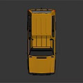 Yellow Off Road Military Vehicle With Roof Rack And Round Headlights