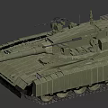Modern Military Battle Tank With Main Gun Turret And Armored Tracks