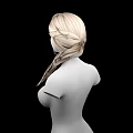 Female Game Movie Character 3D Model With Blonde Braided Hair And Upper Body