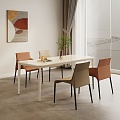 Modern Dining Table and Chair Combination Cream Dining Table and Chair Combination Dining Chair 3d model