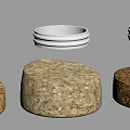 Three Ceramic Jars with Airtight Lids Storing Oats Rice and Grains in Kitchen