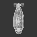 Advanced Futuristic Weapon With White Yellow Blue Accents Circular Top Side Windows And Bottom Thrusters