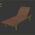 Wooden Lounge Chair With Slatted Back And Seat For Outdoor Patio Relaxation
