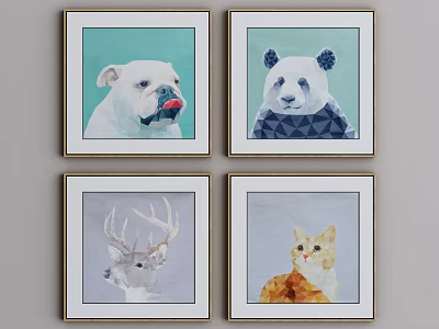 Modern Animal Painting Decorative Painting 3d model