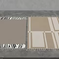 Modern Square Rugs in Neutral Tones with Textured Design Checkerboard Pattern and Fringed Edges