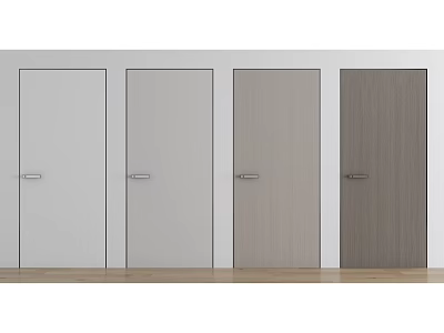 Modern Hinged Doors In Various Colors With Minimalist Design For Home Interior 3d model