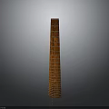 Tall Cylindrical Brown Striped Texture Decorative Vase for Home Living Space