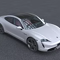 White Sports Car With Sleek Design And Black Roof