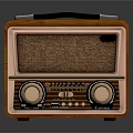 Vintage Electronic Radio With Wooden Case Brass Accents And Control Knobs