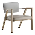 Modern Minimalist Accent Chair With Light Wood Frame And Beige Fabric Cushion
