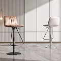 Modern Bar Stools With Leather And Upholstered Seats In Contemporary Interior