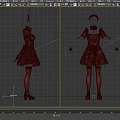 Two Different Maid Costume Designs With Dress Apron Headpiece And Shoes