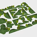 Detailed Green Microlandforms With Small Hills Grass Patches And Miniature Plants