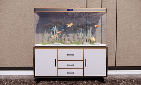 Light Luxury Fish Tank Fish Tank Aquarium Goldfish 3d model