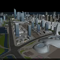 Modern School Building Complex With Football Field Running Track And Green Grass Campus