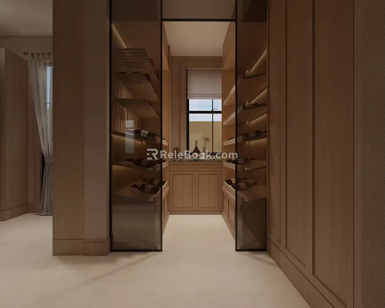 Wine Cellar Constant Temperature Wine Cellar Door Curtain Wine Cabinet Wine Rack Storage Cabinet Display Cabinet Wine Tasting Winery 3d model
