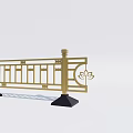 Golden Decorative Railing With Lotus Pattern And Black Base Design