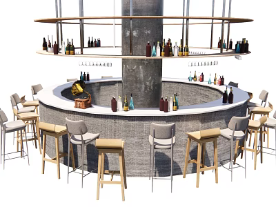 Modern Bar Counter 3d model Modern Bar Counter 3d model