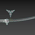 Modern Fantasy Weapon Collection With Serrated Sword Green Edge And Triangular Shuriken