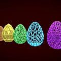 Children Decorative Colorful Hollow Eggs With Intricate Patterns For Easter Activities 3d model