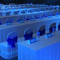 Xiangwen Business Travel Event Stage With Large Screen And Lighting Setup