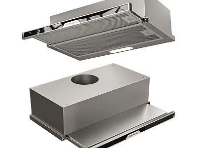 Sleek Modern Kitchen Range Hood Appliance With Stainless Steel Built in Design 3d model