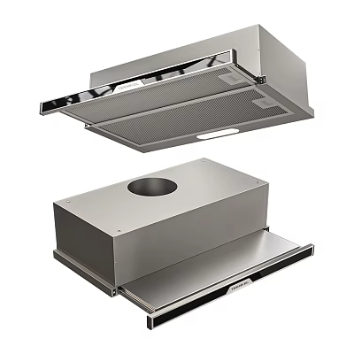 Sleek Modern Kitchen Range Hood Appliance With Stainless Steel Built in Design 3d model