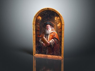 European Oil Painting Gouache Famous Painting Items 3d model