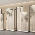 New Chinese Style Partition Screen Partition Wall Screen Wall Partition Combination Zen Screen Decorative Wall 3d model