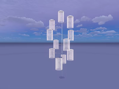 Hanging Modern Minimalist Decorative Ornament Set Featuring Transparent Cylindrical Columns 3d model