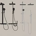 Various Shower Systems With Wall Mounted Design And Handheld Sprayer Features 3d model
