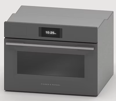 Fisher Paykel Modern Gray Oven With Digital Display Showing Time In Kitchen 3d model
