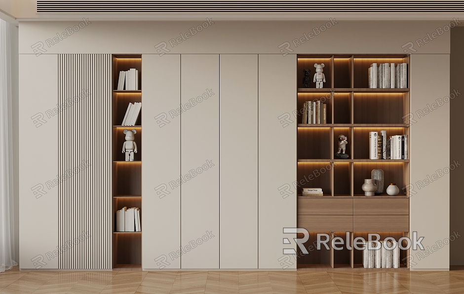 03 Bookcase Modern Bookcase model