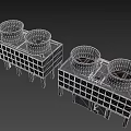 Industrial Equipment With Concrete Cooling Towers And Industrial Building Structure