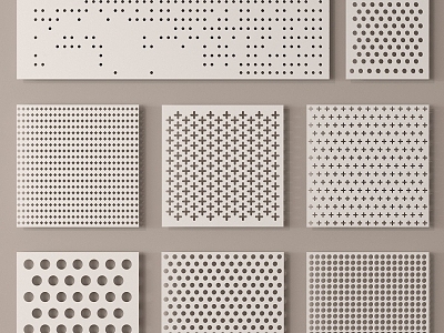 Modern Punched Plate Perforated Plate Punched Aluminum Plate Hollow Plate Metal Plate 3d model