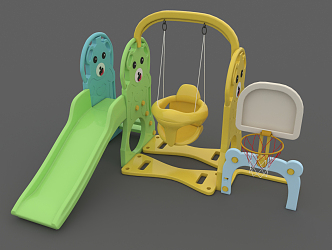 Modern play equipment children'slide swing 3d model