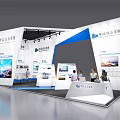 Modern Exhibition Booth for Zhongcheng Design Group with Blue White Theme and Large Screen
