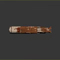 Futuristic Orange Metallic Gun With Battle Worn Details And Blood Stains
