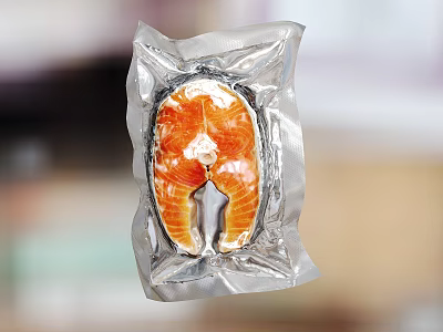 Vacuum Sealed Salmon Steak For Cooking 3d model Vacuum Sealed Salmon Steak For Cooking 3d model
