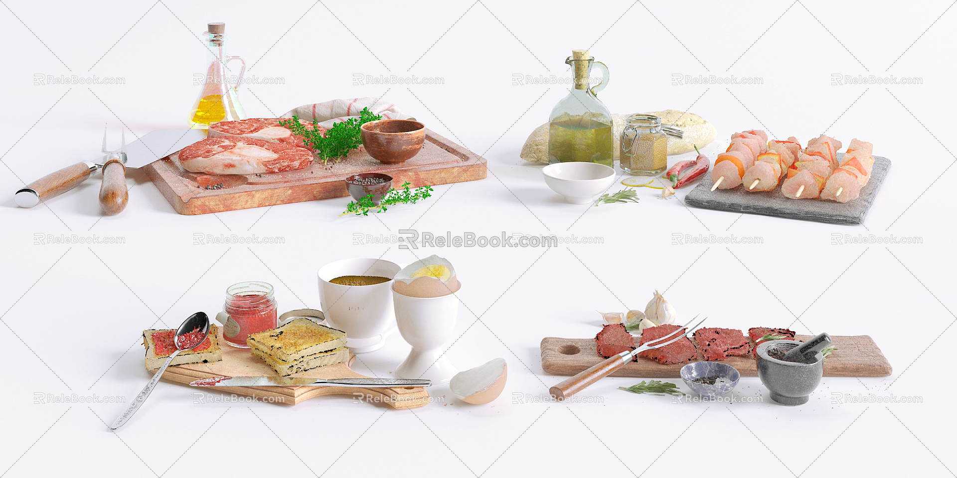 Modern Food Western Food 3d model