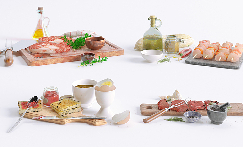 Modern Food Western Food 3d model