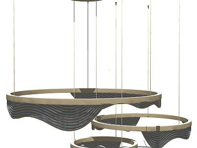 Elegant Contemporary Multi layer Wavy Hanging Chandelier for Modern Home Interior Decoration 3d model