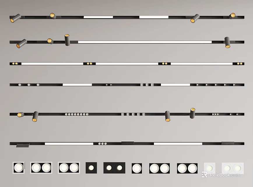 Modern Downlights And Spotlights With Various Styles For Home Ceiling Lighting Fixtures 3d model 