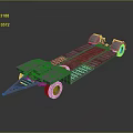 Durable Flatbed Utility Trailer With Orange Wheels And Metal Frame