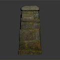 Rough Natural Stone Architectural Column with Octagonal Top and Layered Design