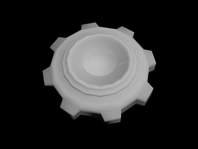 White Gear Shaped Mechanical Component With Geometric Structure And Circular Design 3d model