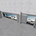 Automatic Advertising Gate With Car Billboard Display In Entry Area