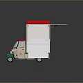Chefino Taste Food Cart With Red Roof Beige Body And Green Wheels