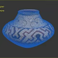 Colorful Ceramic Vase With Intricate Geometric Patterns And Glossy Surface Design 3d model